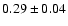 $0.29 \pm 0.04$