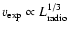 $v_{\rm exp} \propto L_{\rm radio}^{1/3}$