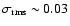 $\sigma _{\rm rms} \sim 0.03$