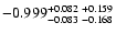 $\rm -0.999^{+0.082~+0.159}_{-0.083~-0.168}$