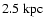 $2.5~\rm kpc$