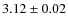 $3.12\pm0.02$