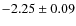$-2.25\pm0.09$