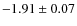 $-1.91\pm0.07$