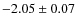 $-2.05\pm0.07$