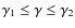 $\gamma _1\le \gamma \le \gamma _2$