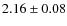 $2.16\pm0.08$