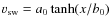 $v_{\rm sw} = a_0 \tanh(x/b_0)$