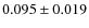 $0.095\pm0.019$