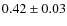 $0.42\pm 0.03$