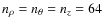 $n_\rho =n_\theta =n_z=64$