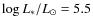 $\log L_{*}/L_{\odot} = 5.5$