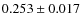$ 0.253\pm0.017$