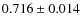 $ 0.716\pm0.014$