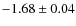 $-1.68\pm 0.04$