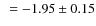$~= -1.95\pm0.15$