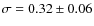 $\sigma=0.32\pm0.06$