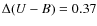 $\Delta (U-B) = 0.37$