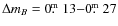 $\Delta m_B = 0\hbox{$.\!\!^{\rm m}$ }13{-}0\hbox{$.\!\!^{\rm m}$ }27$