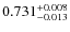 $\rm0.731^{+0.008}_{-0.013}$