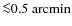 ${\la}0.5~{\rm arcmin}$