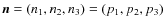 $\vec{n}=(n_1,n_2,n_3)=(p_1,p_2,p_3)$