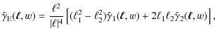 $\displaystyle \hat{\gamma}_{\rm E}(\vec{\ell},w) = \frac{\ell^2}{\vert\ell\vert...
...at{\gamma}_1(\vec{\ell},w) + 2\ell_1\ell_2\hat{\gamma}_2(\vec{\ell},w) \right],$