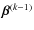 $\vec{\beta}^{(k-1)}$