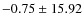 $-0.75\pm 15.92$