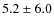 $ 5.2\pm 6.0$