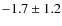 $ -1.7\pm 1.2$