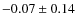 $-0.07\pm 0.14$