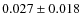 $ 0.027\pm 0.018$