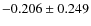 $-0.206\pm 0.249$