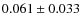 $ 0.061\pm 0.033$