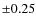 $\pm0.25$