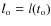 $l_{\rm o} = l(t_{\rm o})$