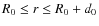 $R_{0} \le r \le R_{0}+d_{0}$