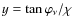 $y= \tan \varphi_{\nu}/ \chi$