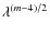 $\lambda^{(m-4)/2}$