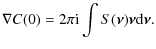 $\displaystyle \nabla C(0)=2 \pi {\rm i} \int S(\vec{\nu}) \vec{\nu} {\rm d} \vec{\nu}.$