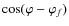 $\cos (\varphi- \varphi_{f})$