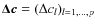 $\vec{\Delta c}=(\Delta c_l)_{l=1,...,p}$