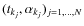 $(t_{k_j},\alpha_{k_j})_{j=1, \ldots, N}$