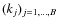 $(k_j)_{j=1, \ldots, B}$