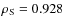 $\rho_{\rm S}=0.928$