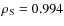 $\rho_{\rm S}= 0.994$