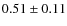 $0.51 \pm 0.11$