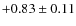$+0.83 \pm 0.11$
