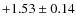 $+1.53 \pm 0.14$